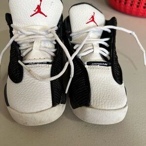 Jordan Kids' White and Black Sneakers with Red Accents